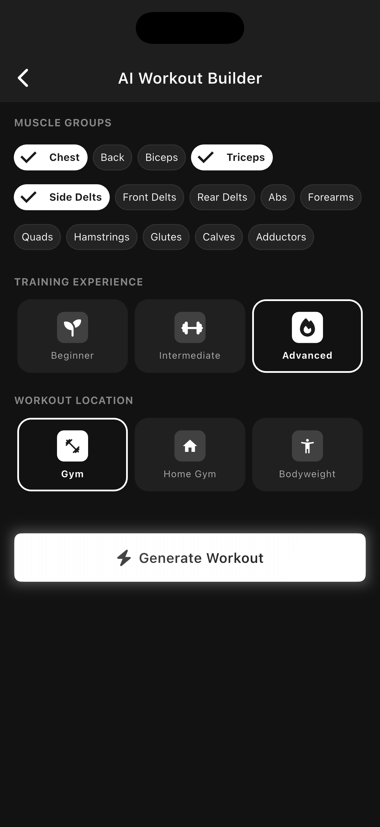 AI Workout Builder